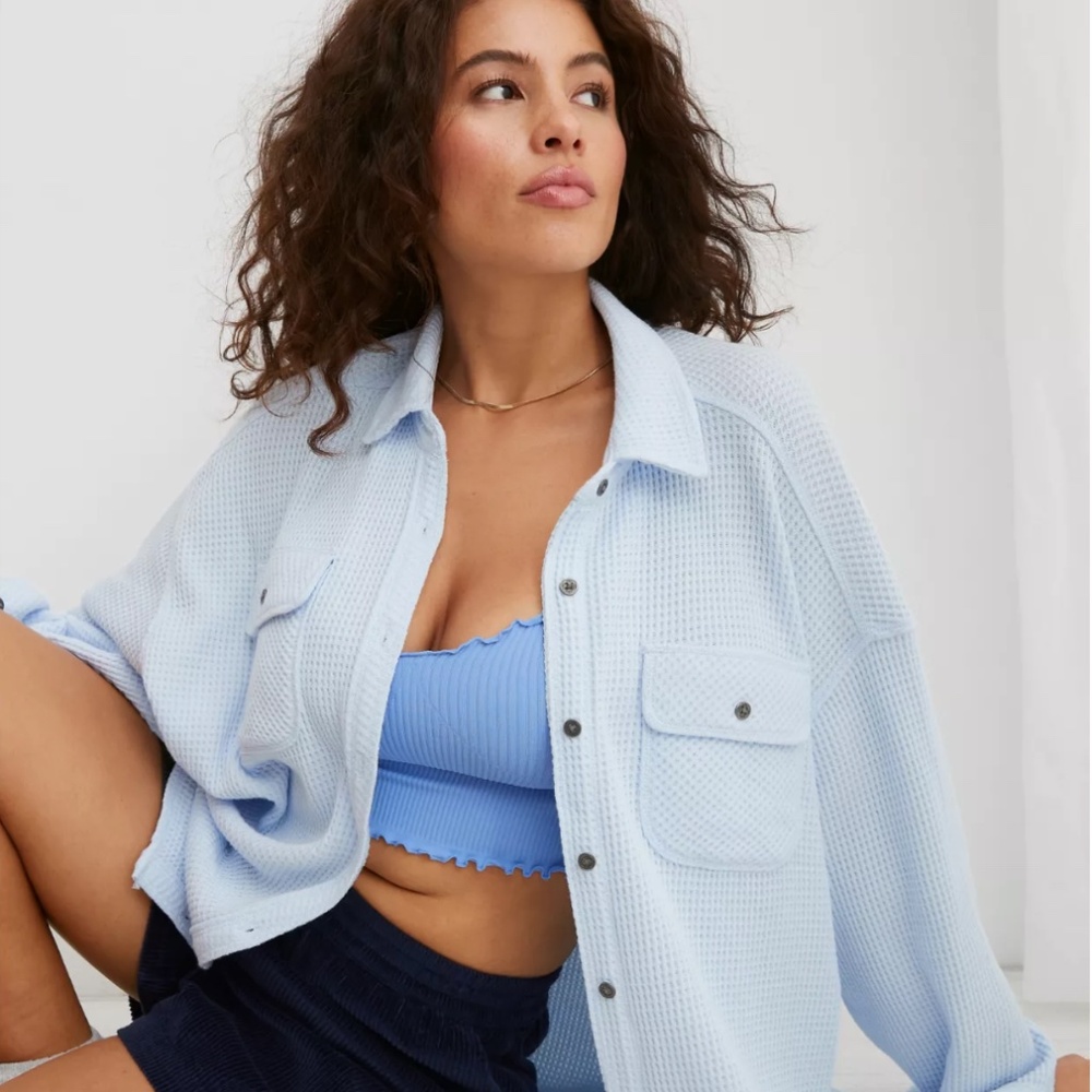 Aerie Light Blue Button Down Shirt